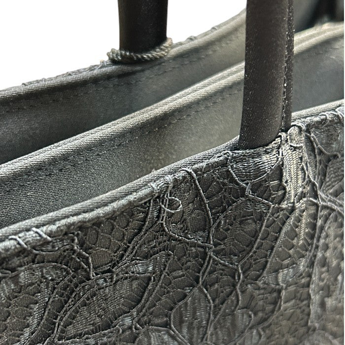 IWASA イワサ 岩佐 ブラック フォーマルバッグ 鞄 お葬式 入学式 卒業式 レディース 花柄 中古 W４