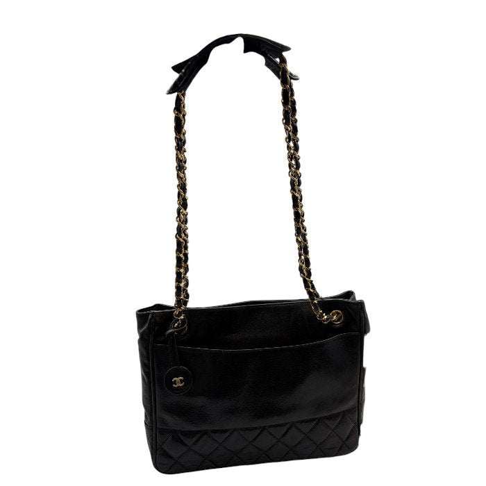 CHANEL シャネル マトラッセ ラムスキン チェーン トートバッグ ブラック 鞄 ラムレザー ブランド レディース 中古 W1