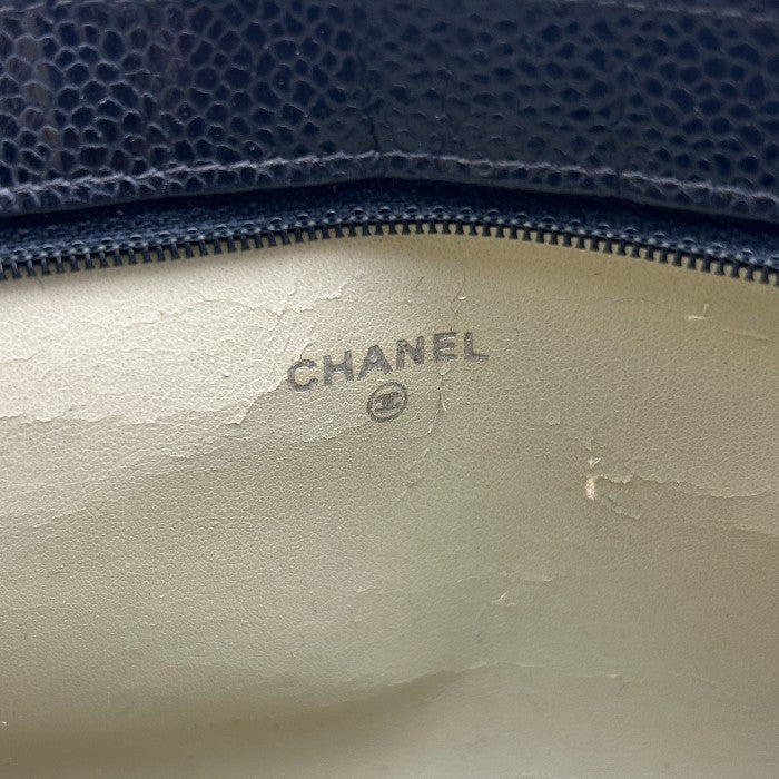 CHANEL シャネル ココマーク キャビアスキン ポーチ ブラック 小物入れ ミニ 小さめ レディース ブランド 中古 W1