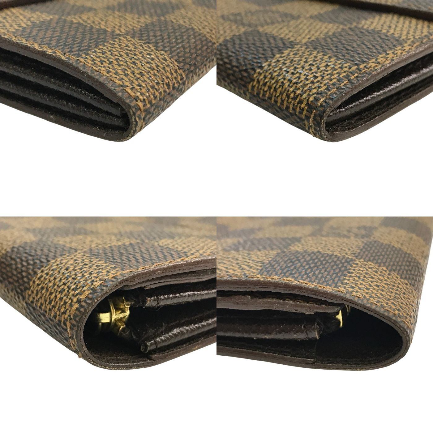 LOUIS VUITTON ルイヴィトン ダミエ エベヌ ポルトフォイユサラ 長財布 2つ折り 旧型 ブラウン N61734 中古 T1