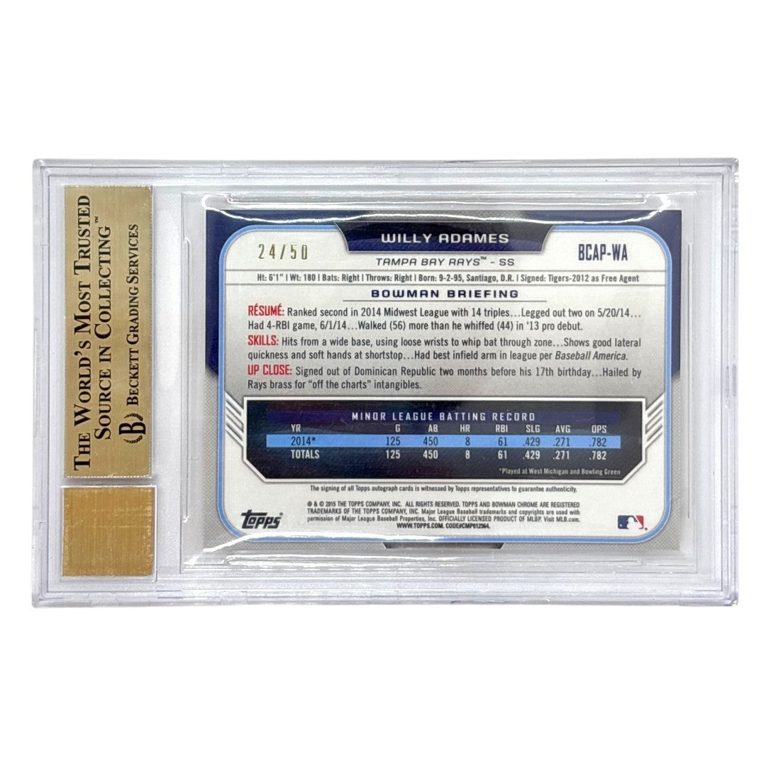 TOPPS MLBカード BOWMAN CHROME 1ST WILLY ADAMES TAMPA BAY RAYS /50 #BCAP-WA 中古 IT1