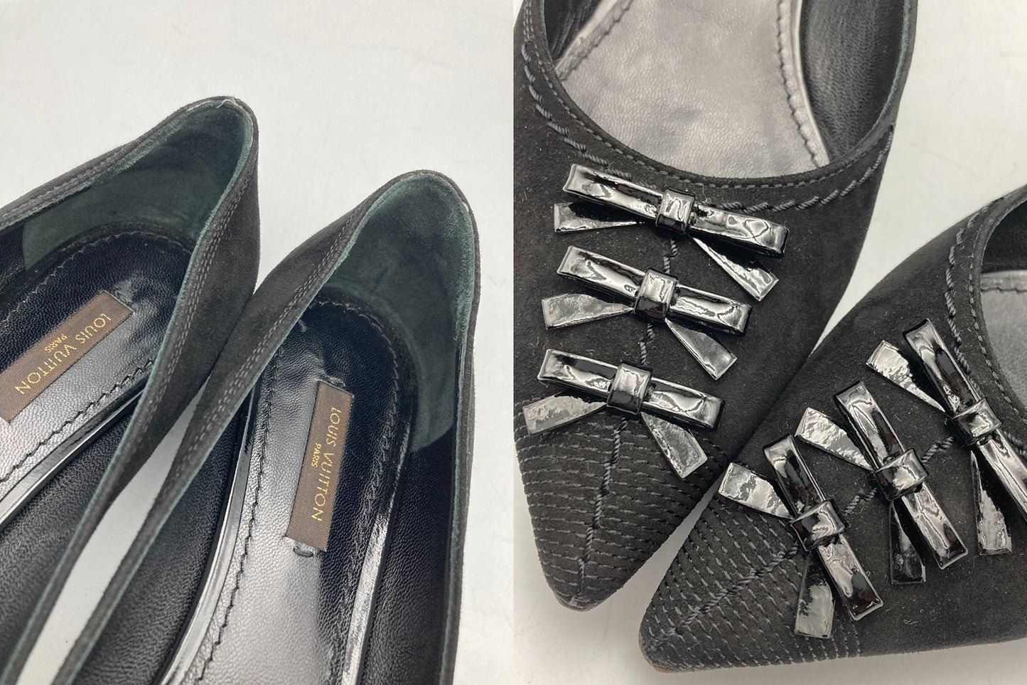 LOUIS VUITTON ルイヴィトン ポインテッドトゥ ローヒール パンプス サイズ37 ブラック 中古 D4