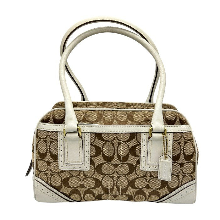 COACH コーチ シグネチャー トート バッグ 10532 鞄 ブランド レディース ホワイト 中古 W４