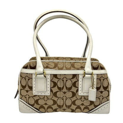 COACH コーチ シグネチャー トート バッグ 10532 鞄 ブランド レディース ホワイト 中古 W４