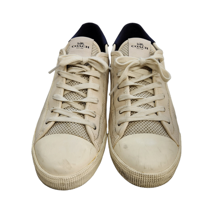 COACH コーチ スニーカー メンズ パンチング レザー ローカット レースアップ オフホワイト 27cm FG4671 中古 T1