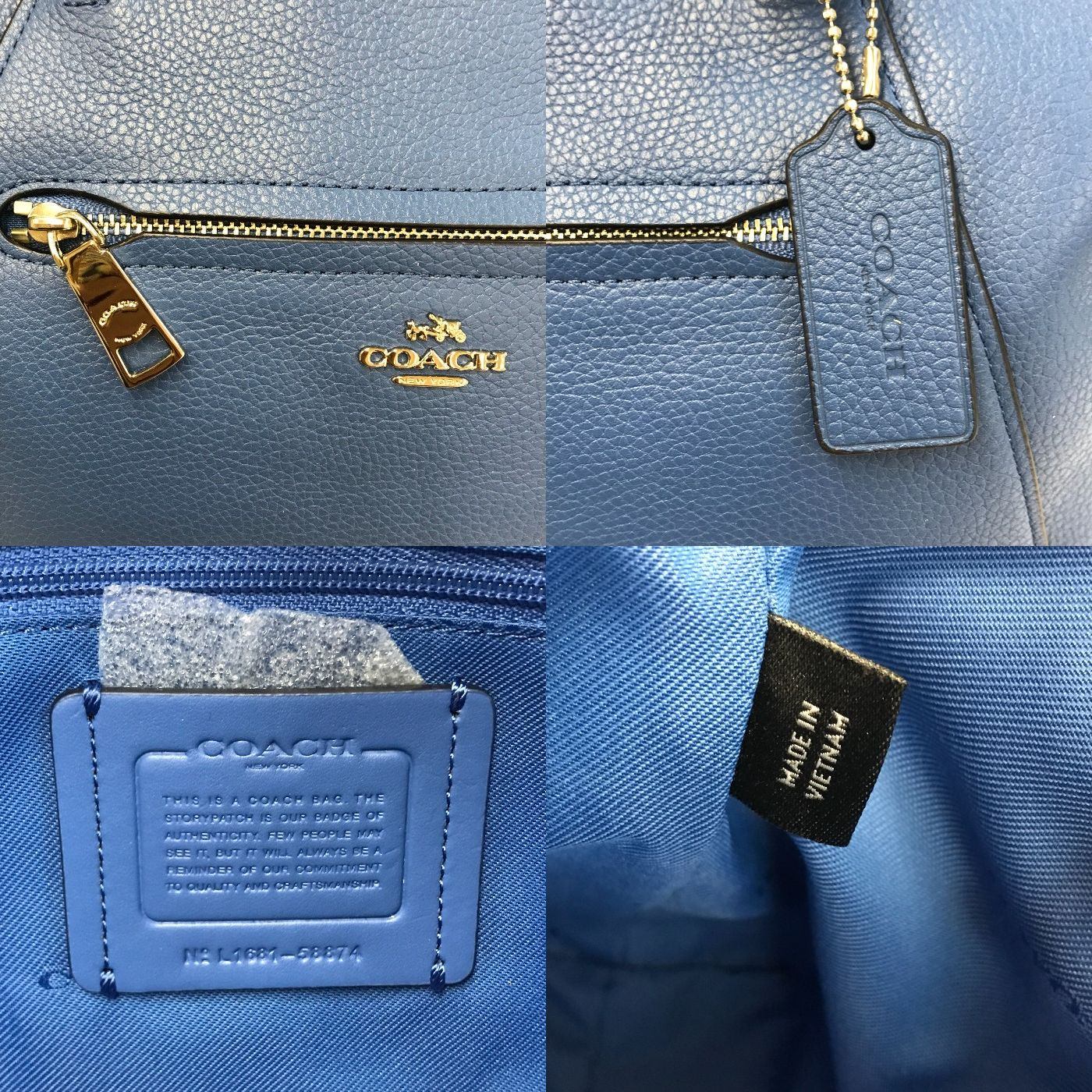 COACH コーチ プレーリーサッチェル ハンドバッグ レディース 2way ショルダー レザー シルバー金具 ブルー 58874 中古 T1