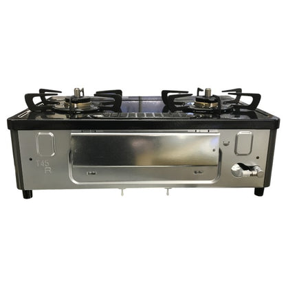 リンナイ ガステーブル ブラック プロパンガス用 水無し片面焼きグリル 据え置き LP コンロ 左強火力 KG35NBKL 中古 T1