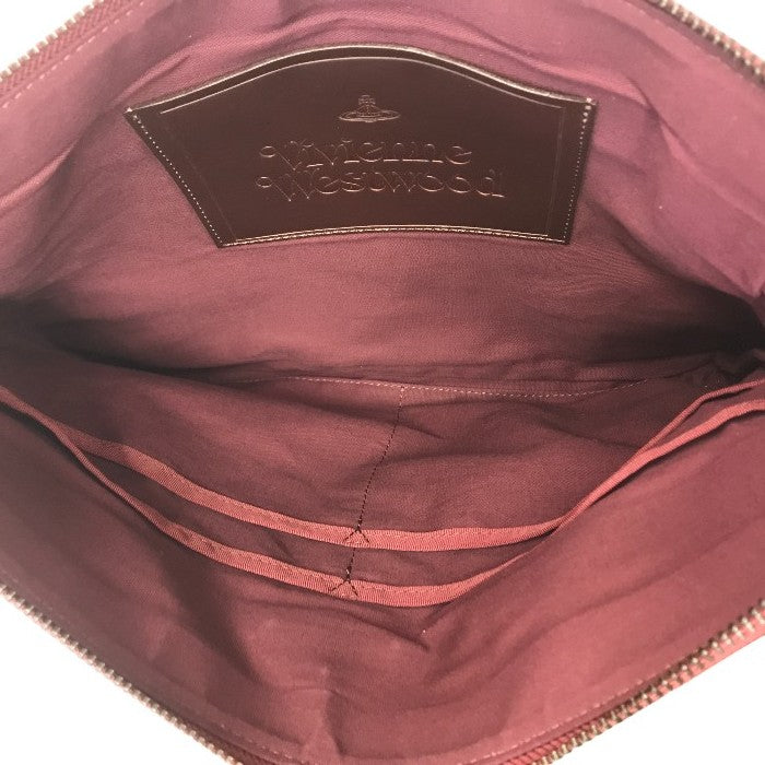 Vivienne Westwood クラッチバッグ ユニセックス オーブ カモフラージュ 迷彩 A4収納可 レッド/ブラウン 中古 T1
