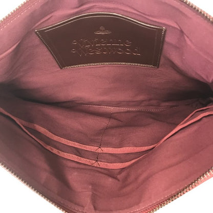 Vivienne Westwood クラッチバッグ ユニセックス オーブ カモフラージュ 迷彩 A4収納可 レッド/ブラウン 中古 T1