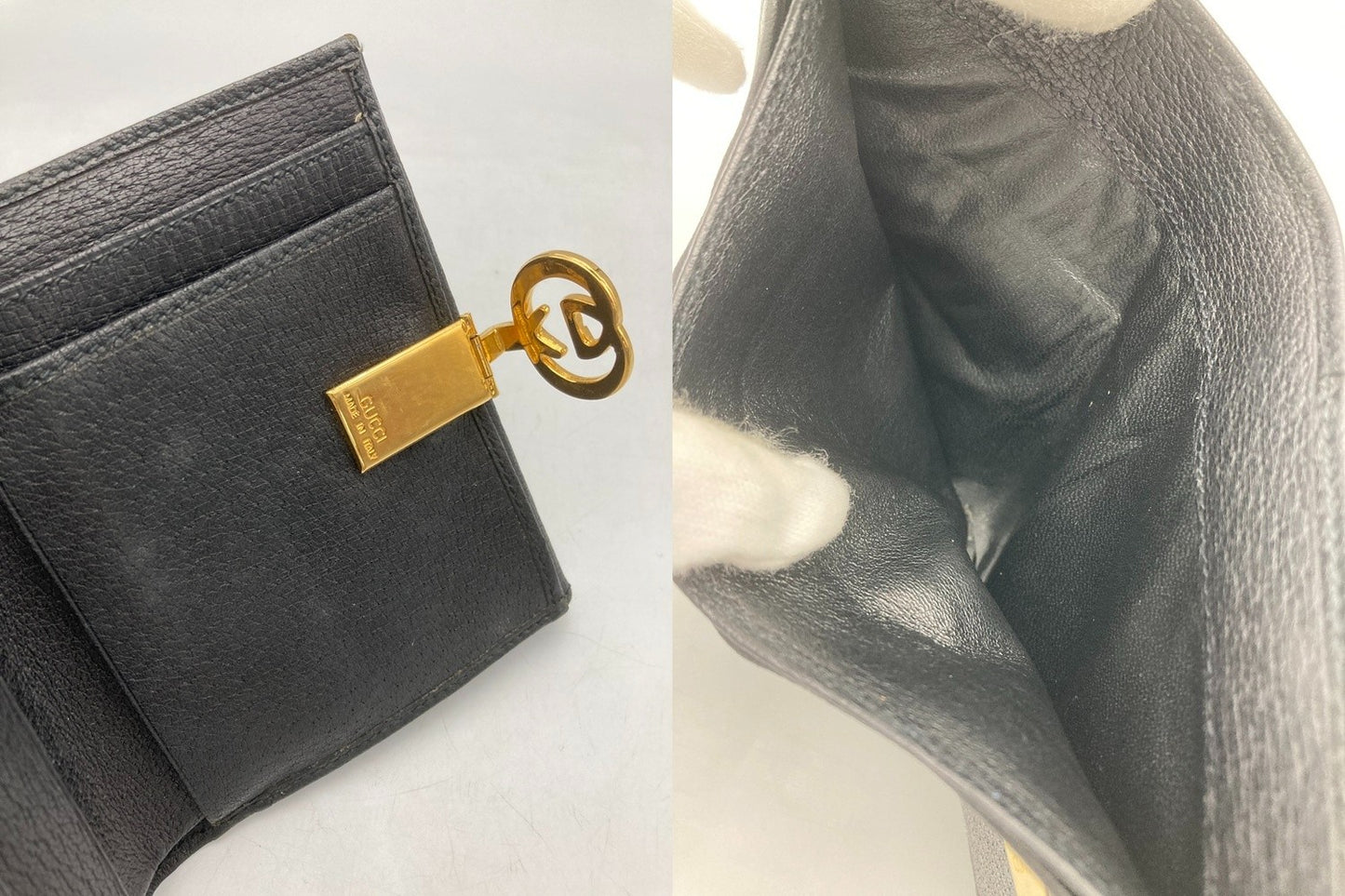 GUCCI グッチ インターロッキングG シェリーライン 2つ折り財布 中古 D4