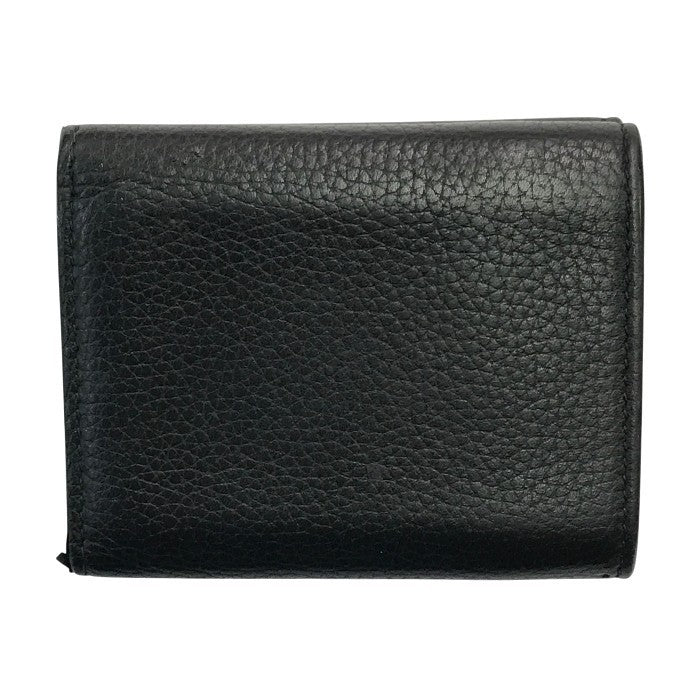 Dior ディオール CD Icon 財布 ユニセックス 三つ折りウォレット レザー コンパクト アイコン ロゴ ブラック 中古 T1