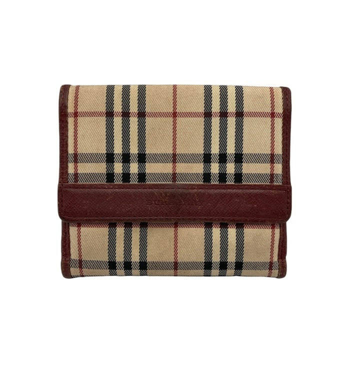 BURBERRY バーバリー チェック柄 Wホック 2つ折り財布 中古 D4