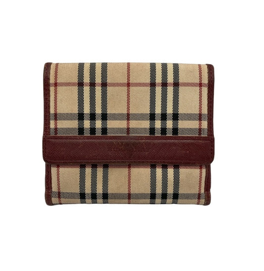 BURBERRY バーバリー チェック柄 Wホック 2つ折り財布 中古 D4