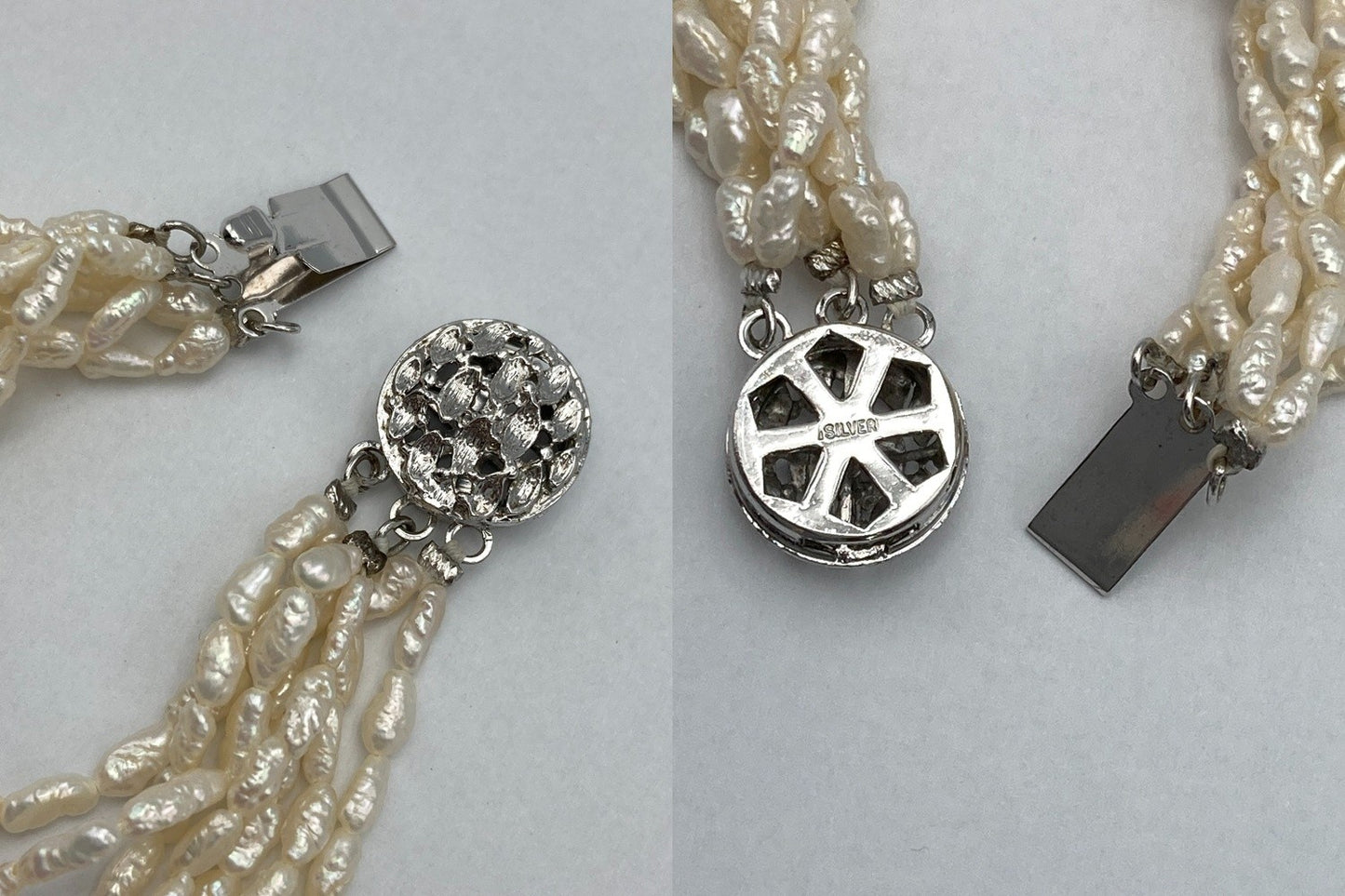 淡水パール 7連 ネックレス ブレスレット セット 中古 D4