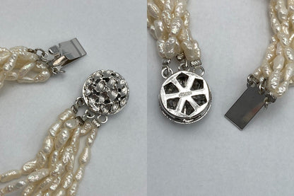 淡水パール 7連 ネックレス ブレスレット セット 中古 D4
