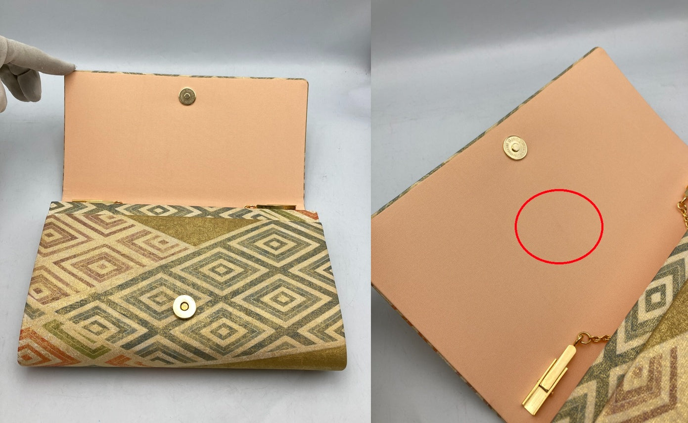 友禅 新綾箔 露錦 和装バッグ 中古 D4