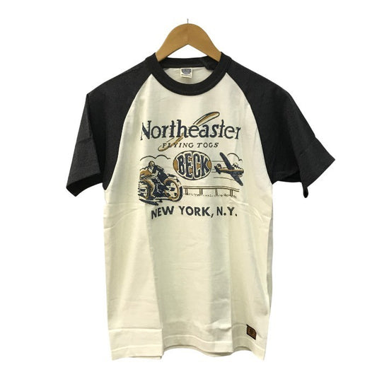 TOYS McCOY トイズマッコイ Tシャツ メンズ コットン 半袖 ラグラン プリント オフホワイト/グレー Mサイズ 中古 T1