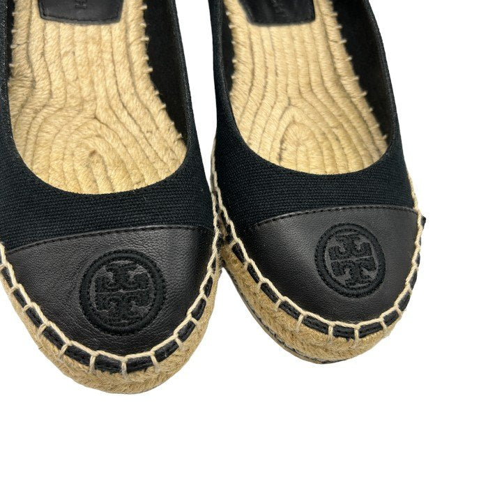 TORY BURCH トリーバーチ パンプス レディース エスパドリーユ ウェッジソール ブラック 5サイズ (約22cm) 靴 シューズ 夏 かわいい ブランド 中古 W４