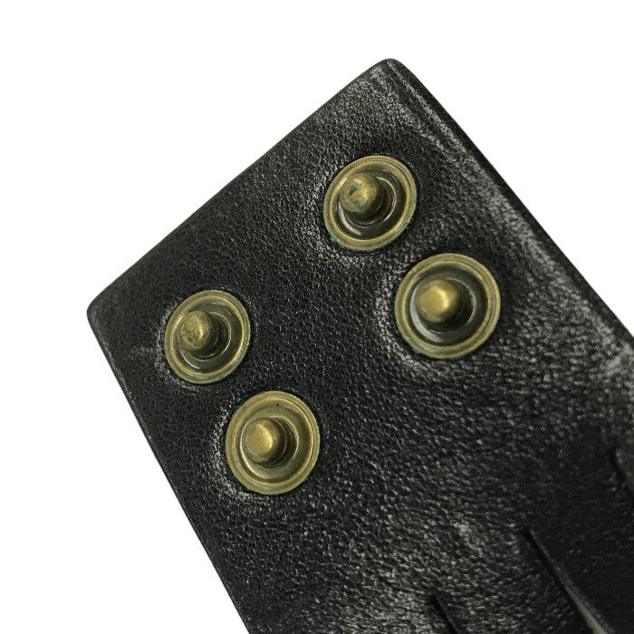 YVES SAINT LAURENT イヴサンローラン ブレスレット メンズ レザー 編み込み バングル スナップボタン ブラック 中古 T1