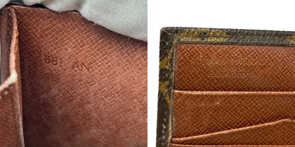 LOUIS VUITTON ルイヴィトン モノグラム ポルトモネビエ 三つ折り財布 M61660 ブランド コンパクト 財布 メンズ レディース ダブルホック 中古 W４