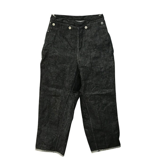 TUKI ツキ Type3 デニムパンツ ユニセックス コットン ジーンズ ワイド フラップ マリンパンツ ブラックデニム 0サイズ TU-0032 中古 T1