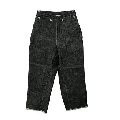 TUKI ツキ Type3 デニムパンツ ユニセックス コットン ジーンズ ワイド フラップ マリンパンツ ブラックデニム 0サイズ TU-0032 中古 T1