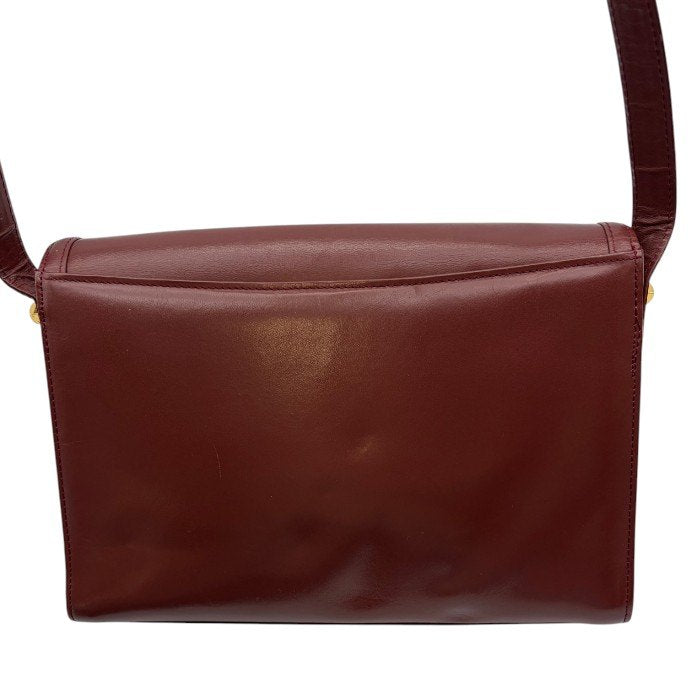 Must de Cartier マストドゥ カルティエ ショルダー バッグ ボルドー 鞄 ブランド レディース オールド ヴィンテージ 中古 W1