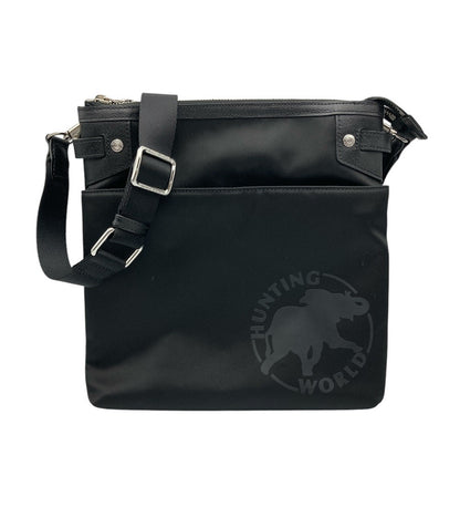 HUNTING WORLD ハンティングワールド ナイロン ショルダーバッグ ブラック 中古 D4
