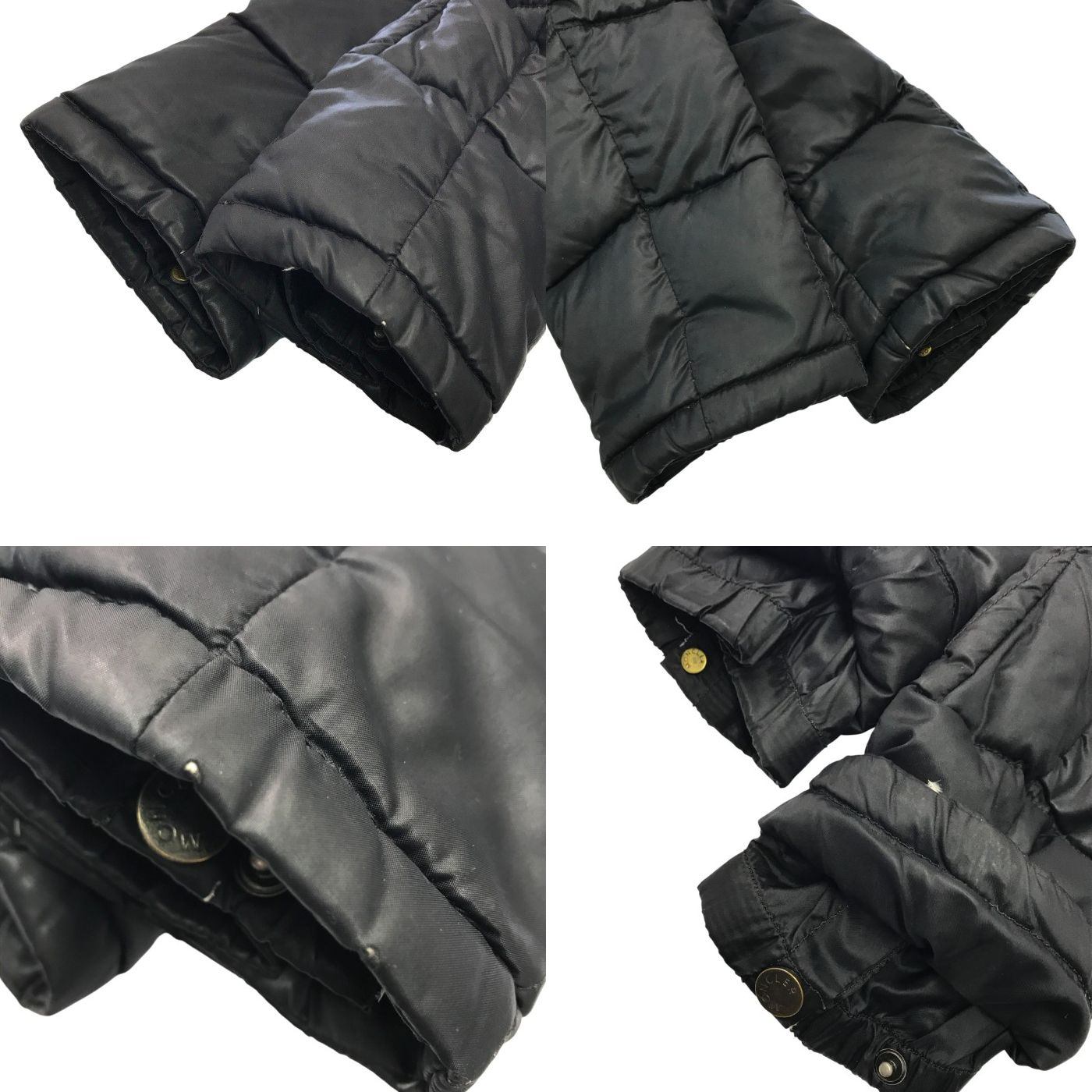 MONCLER モンクレール ダウンジャケット メンズ 二重ジッパー フード収納可 ブラック 0サイズ 中古 T1