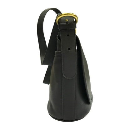 COACH コーチ ショルダーバッグ ユニセックス レザー シンプル フラップ 斜め掛け 男女兼用 オールド ブラック 4150 中古 T1