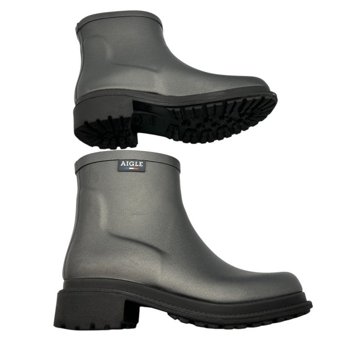 AIGLE エーグル フルフィール ロー ラバーブーツ 35(22.5cm) 靴 シューズ レインブーツ レディース シルバー 中古 W４
