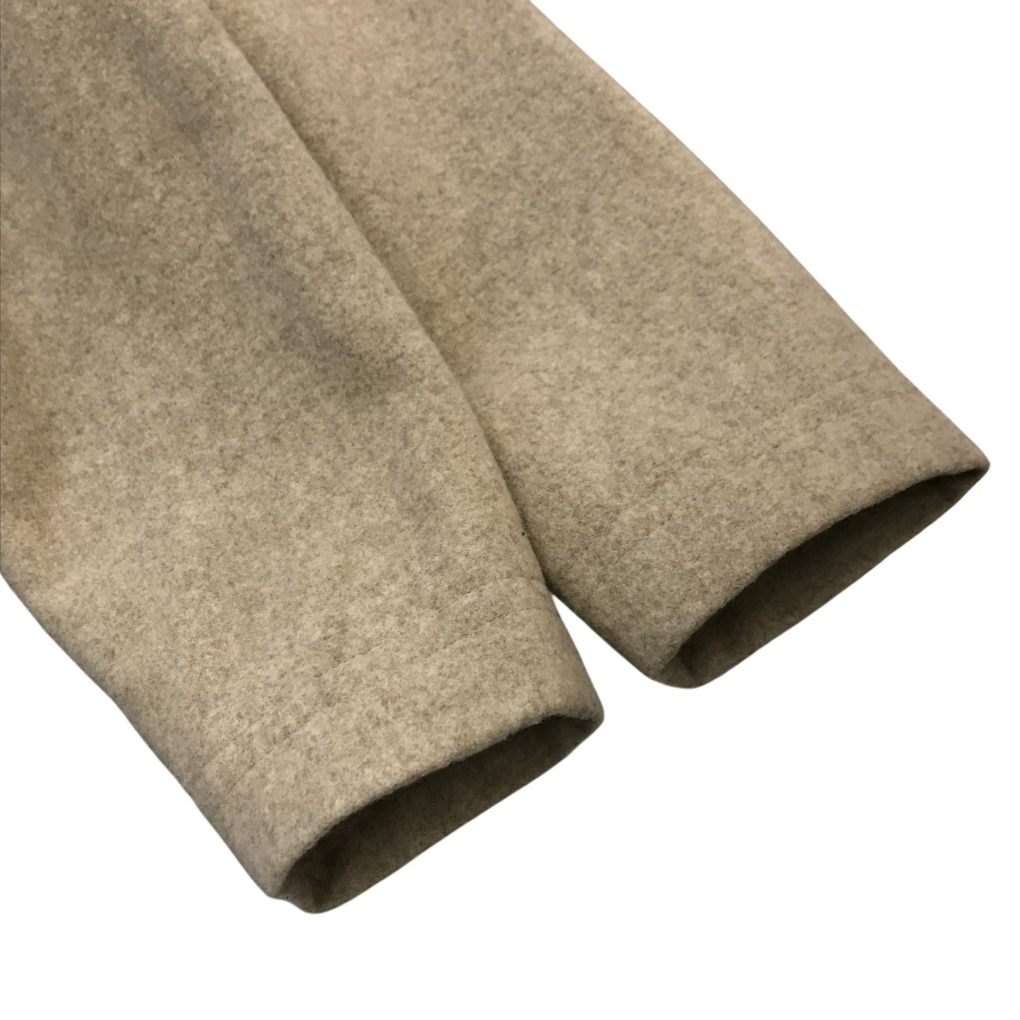 オオカミとフクロウ ノーカラーコート レディース 冬 ウール ロング ベルト 裏地あり ベージュ portom21152 中古 T1