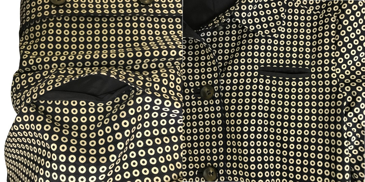 LENER レネール リバーシブル コート サイズ42 12730-00317 アウター レディース 総柄 ネイビー 中古 W1