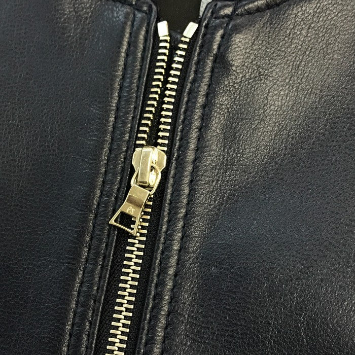 PauI Smith ポールスミス ジャケット メンズ レザー 山羊 ジップアップ ブルゾン ネイビー Sサイズ PP-MN-41502 中古 T1