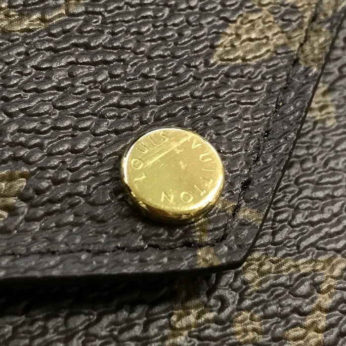 LOUIS VUITTON ルイヴィトン モノグラム ポルトカルトレクトヴェルソ コインケース ユニセックス キーリング カードケース ブラウン M69431 中古 T1