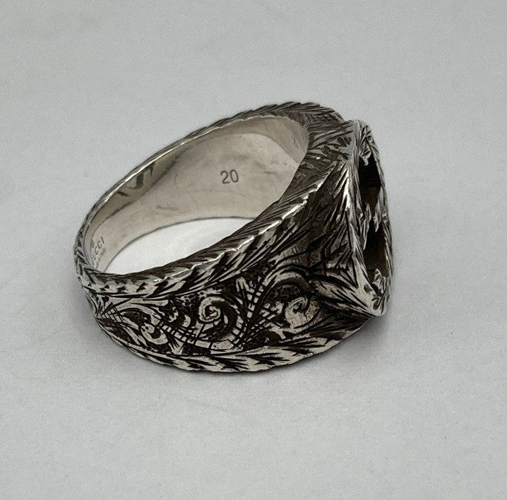 GUCCI グッチ インターロッキングG アラベスク リング SV925 サイズ18号 中古 D4