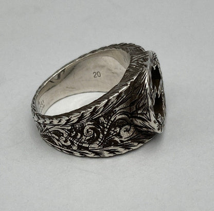 GUCCI グッチ インターロッキングG アラベスク リング SV925 サイズ18号 中古 D4