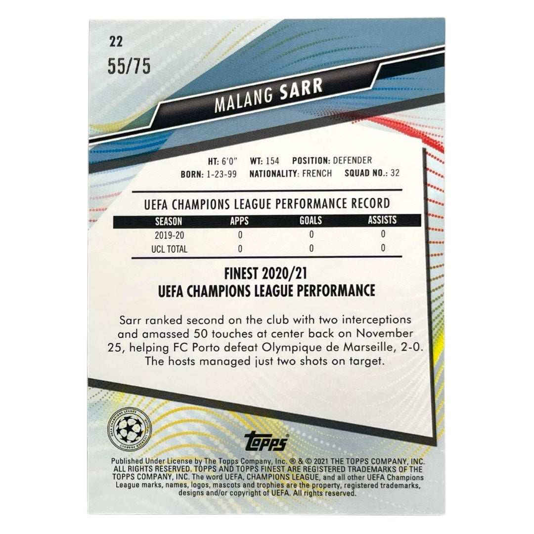 TOPPS サッカーカード FINEST MALANG SARR PORTO /75 #22 中古 IT2