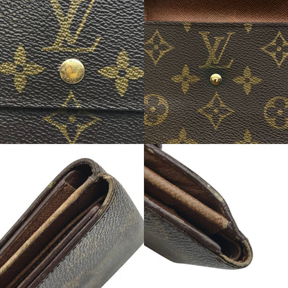 LOUIS VUITTON ルイヴィトン モノグラム ポルトモネ ビエカルトクレディ 財布 レディース 3つ折り ダブルホック M61652 中古 T1