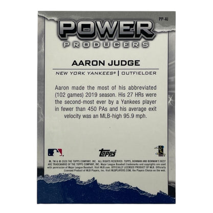 TOPPS MLBカード BOWMAN'S BEST AARON JUDGE NEW YORK YANKEES #PP-AI 中古 IT2