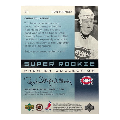 UPPER DECK NHLカード PREMIER COLLECTION RON HAINSEY MONTREAL CANADIENS /199 #73 中古 IT2