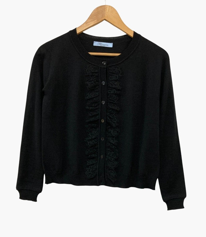 Blumarine ブルマリン フロントレース カーディガン サイズ IT38 ブラック 中古 D4