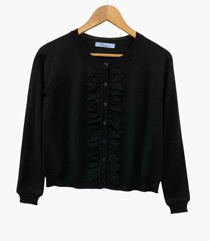 Blumarine ブルマリン フロントレース カーディガン サイズ IT38 ブラック 中古 D4