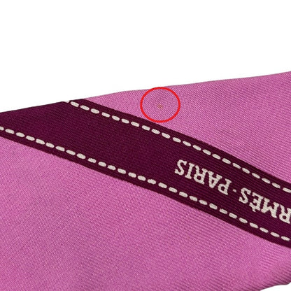 HERMES エルメス ボルデュック ツイリー スカーフ レディース ピンク パープル ブランド シルク 中古 W４