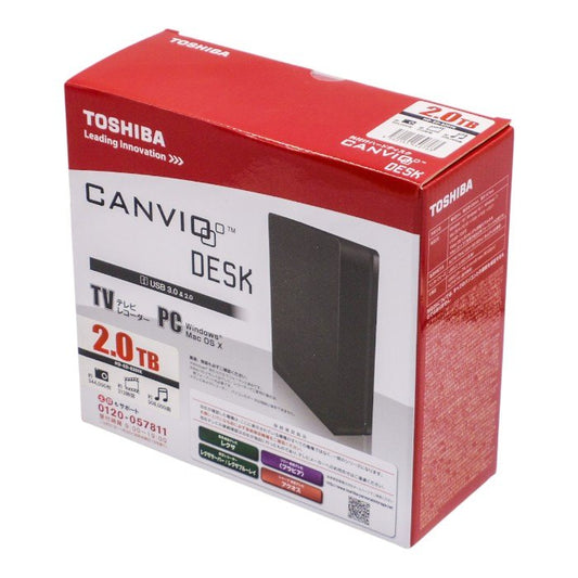 未開封品 TOSHIBA 2.0TB 据え置き型外付けハードディスク HD-ED-B20TK ブラック CANVIO DESK HDD 中古 a1