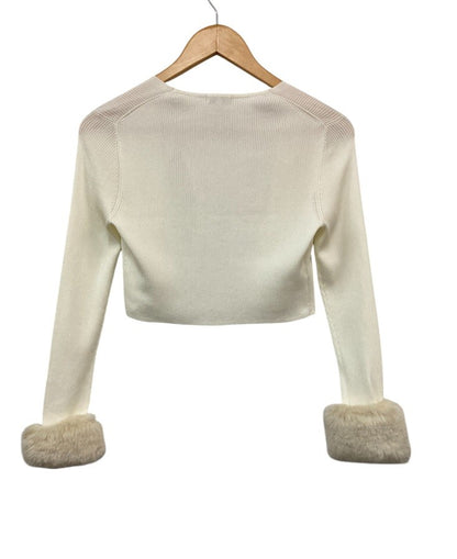 TOCCA トッカ エコファー付き ボレロ カーディガン 488445 サイズXS ホワイト 中古 D4