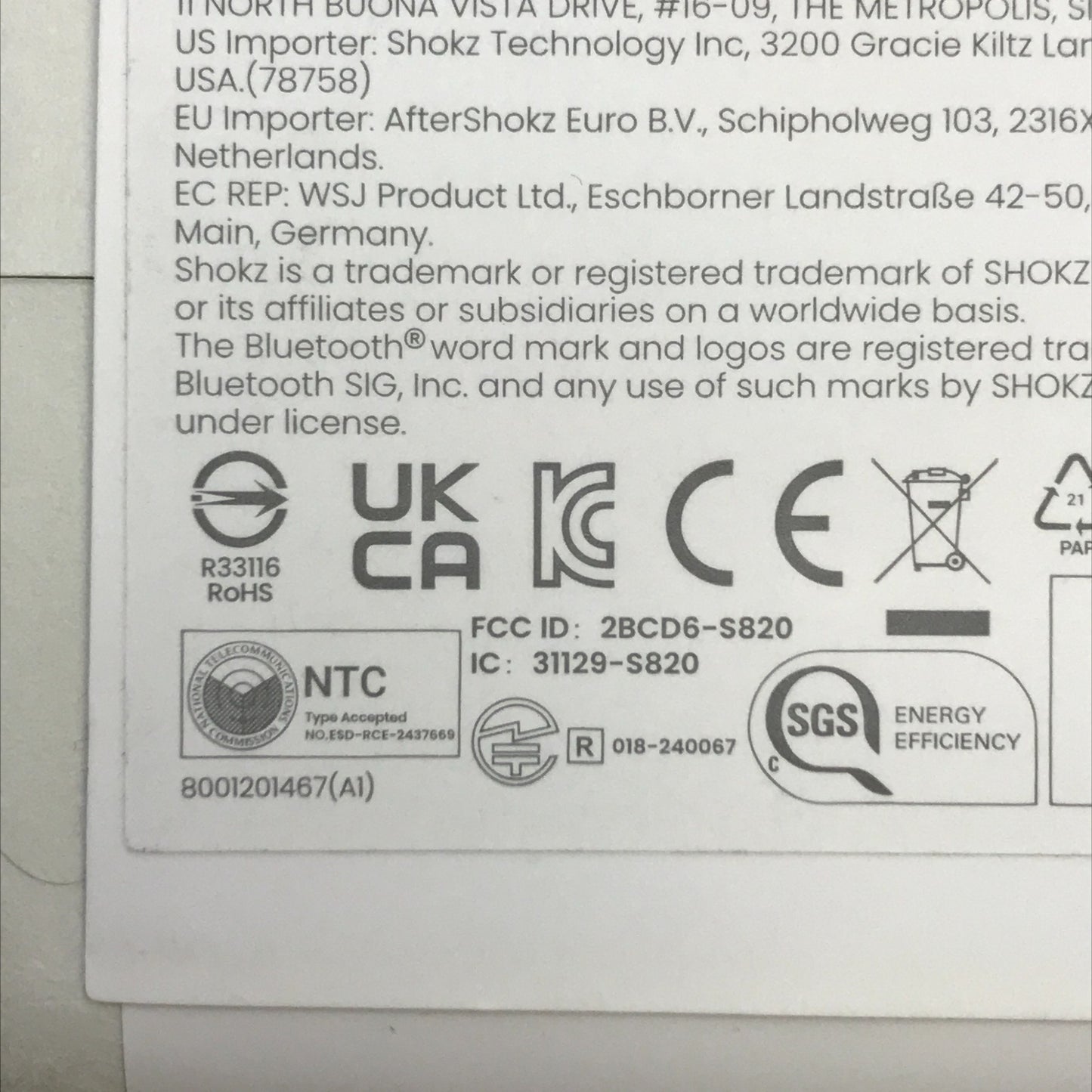 Shokz OpenRun Pro 2 Mini 骨伝導イヤホン ブラック 耳かけ型 スポーツ ワイヤレス SKZ-EP-000033 中古 T1