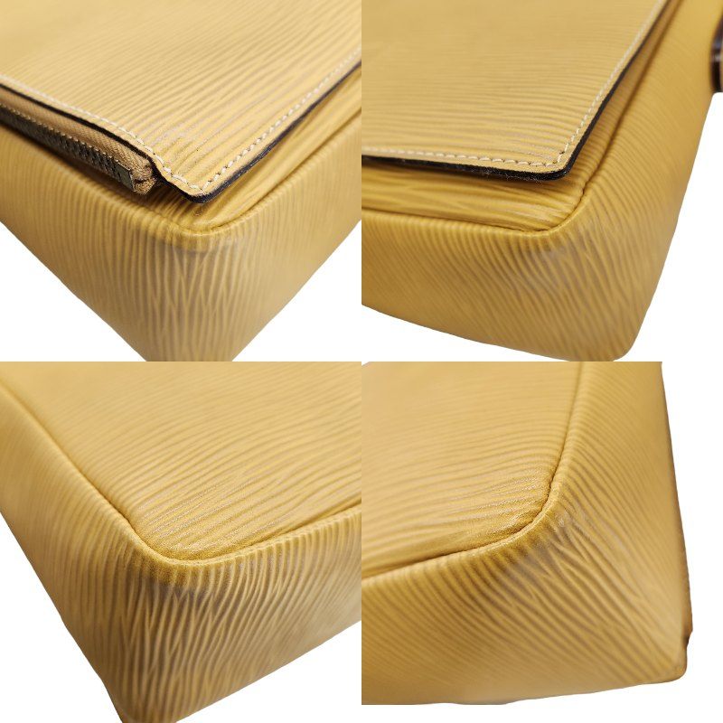 FENDI フェンディ ショルダーバッグ レディース レザー 斜め掛け エピ イエロー 中古 T1