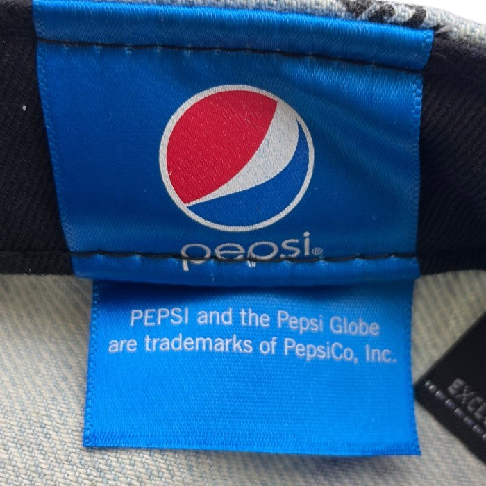 NEWERA ニューエラ × Pepsi ペプシ キャップ メンズ コットン デニム 帽子 ライトブルー 希少 カジュアル コラボ 中古 W1