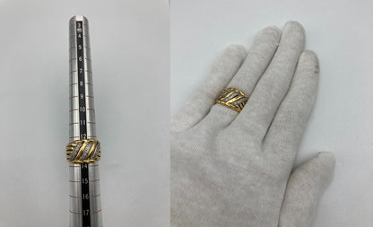 K18/Pt900 コンビ ダイヤ0.12ct リング 13号 中古 D4